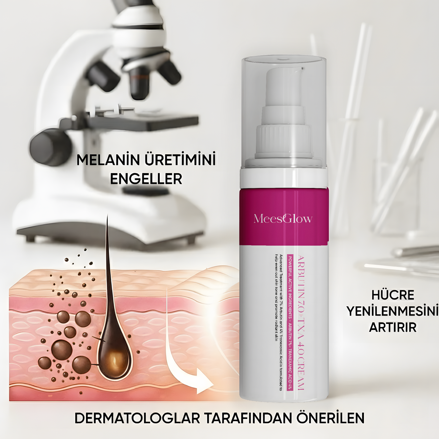 MeesGlow™ Canlandırıcı Krem: Arbutin %7 + Traneaksamik Asit %4