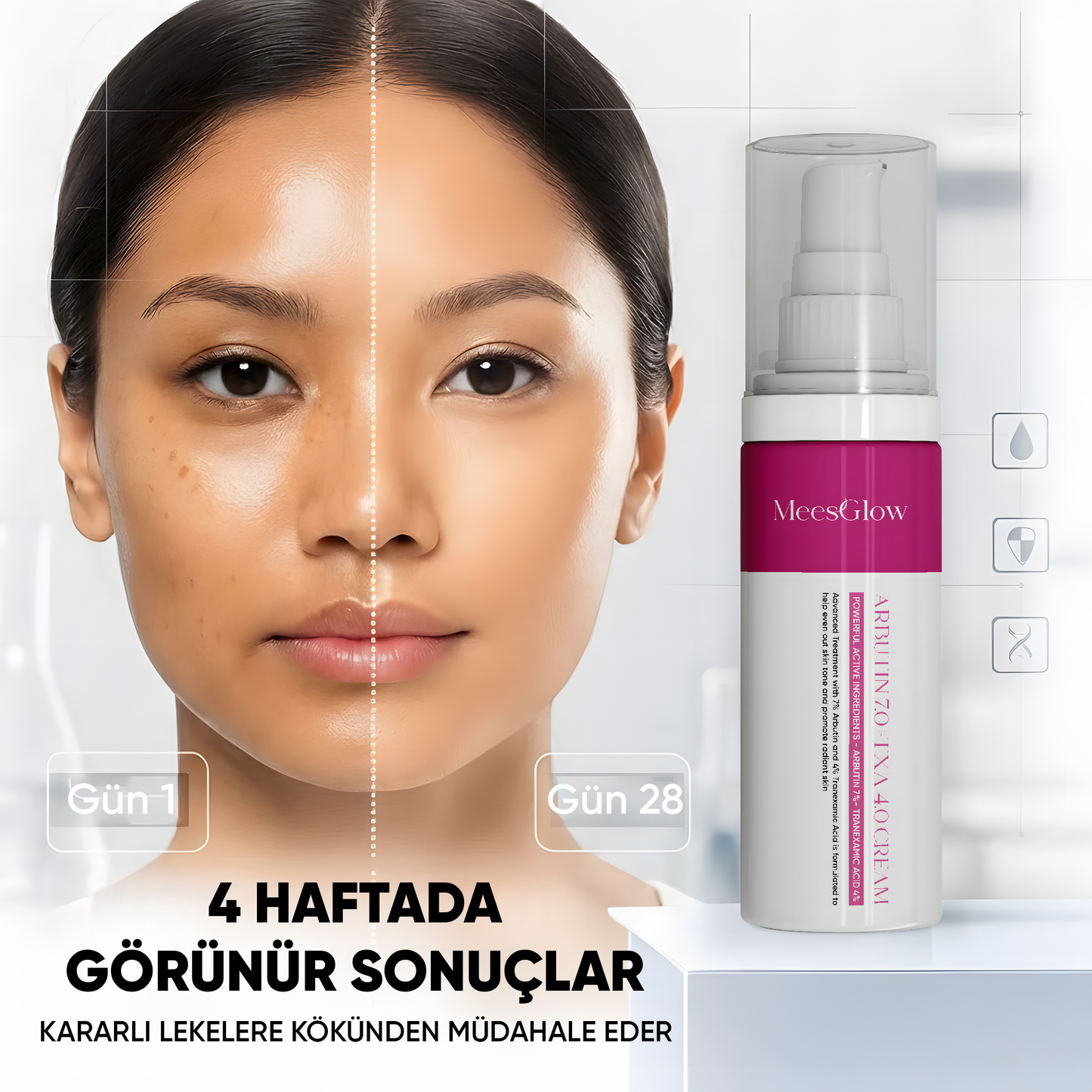 MeesGlow™ Canlandırıcı Krem: Arbutin %7 + Traneaksamik Asit %4